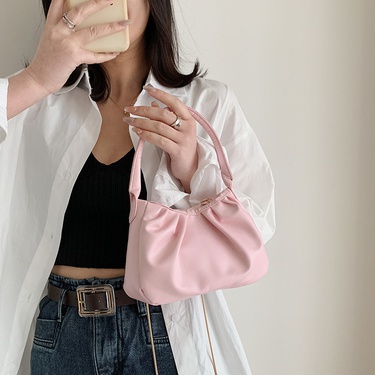 solid color fold clutch handbag—5