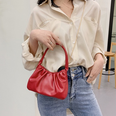 solid color fold clutch handbag—3