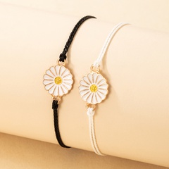 wholesale Korean new black and white rope sun flower bracelet set Nihaojewelry
