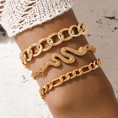 Großhandel neue Mode Metall Schlangenarmband dreiteiliges Set Nihaojewelry
