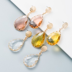 wholesale simple alloy diamond-studded acrylic drop-shaped earrings Nihaojewelry