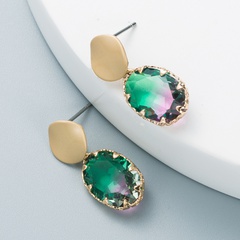 wholesale fashion alloy glass diamond geometric earrings Nihaojewelry