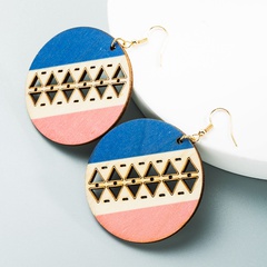 wholesale fashion new hollow contrast color wood earrings Nihaojewelry