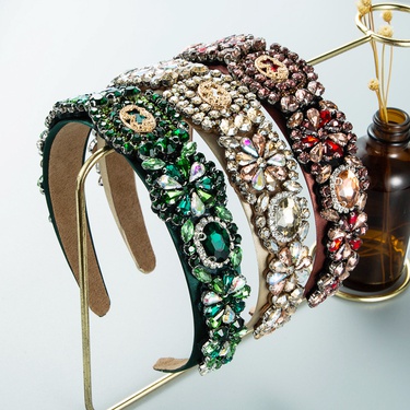 full diamonds flower geometric baroque headband  jewelry—1