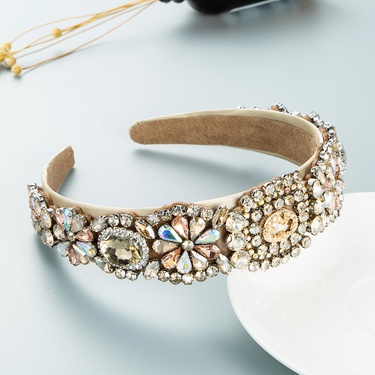 full diamonds flower geometric baroque headband  jewelry—2