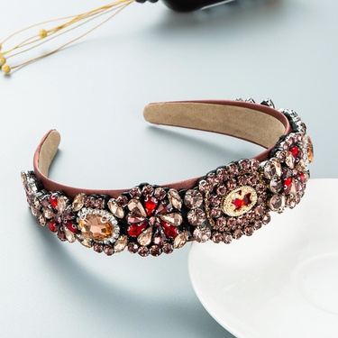 full diamonds flower geometric baroque headband  jewelry—3