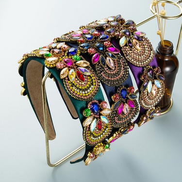 color rhinestone flower baroque headband  jewelry—1