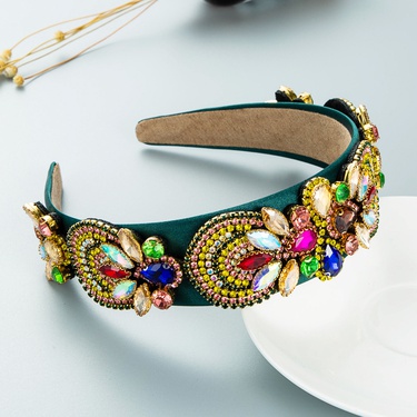 color rhinestone flower baroque headband  jewelry—2