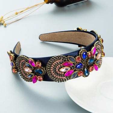color rhinestone flower baroque headband  jewelry—3