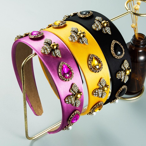 Diadema de abeja barroca con incrustaciones de tela de color puro, joyería al por mayor, joyería Nihaojewelry's discount tags
