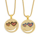 simple fashion design diamond heart eye copper clavicle chain wholesale nihaojewelrypicture10