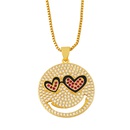 simple fashion design diamond heart eye copper clavicle chain wholesale nihaojewelrypicture11