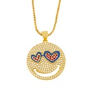 simple fashion design diamond heart eye copper clavicle chain wholesale nihaojewelrypicture12