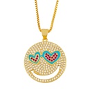 simple fashion design diamond heart eye copper clavicle chain wholesale nihaojewelrypicture13