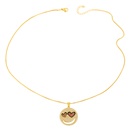 simple fashion design diamond heart eye copper clavicle chain wholesale nihaojewelrypicture14
