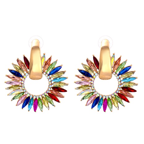 wholesale jewelry hollow geometric color diamond pendant earrings nihaojewelry's discount tags