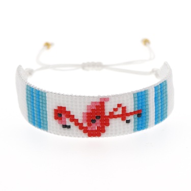 flamingo hand-woven Miyuki beads ethnic style bracelet  jewelry—4