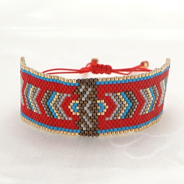 geometric hand-woven Miyuki beads ethnic style bracelet  jewelry—2