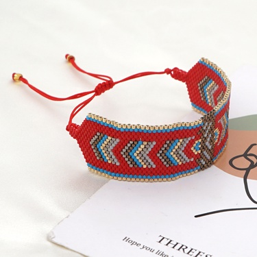 geometric hand-woven Miyuki beads ethnic style bracelet  jewelry—3