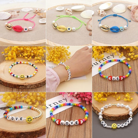 geometrische Perle Smiley Muster ethnischen Stil Armband Großhandel Schmuck Nihaojewelry's discount tags