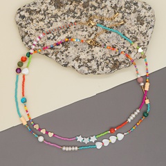 Bohemian geometric stained glass miyuki beads necklace wholesale nihaojewelry