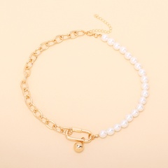 wholesale fashion metal splicing pearl necklace Nihaojewelry