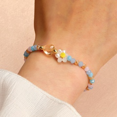 Bracelet de style coréen perlé couleur cristal de fleur bijoux en gros Nihaojewelry