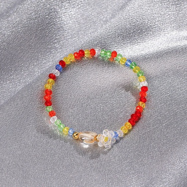 flower crystal color beaded korean style bracelet  jewelry—3