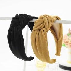 fabric knotted solid color wide-brimmed simple hairband wholesale jewelry Nihaojewelry