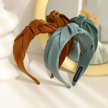 pure color cloth knot korean style hairband  jewelry—1