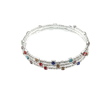 multicolor 3 row diamond bracelet  jewelry—2
