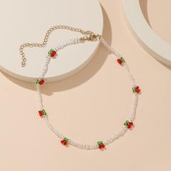 Farbe handgemachte Perlen Kirsche Miyuki Perlen Halskette Großhandel nihaojewelry