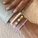 beaded daisy imitation pearl fashion bracelet 3pieces set wholesale jewelry Nihaojewelrypicture8