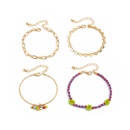 hit color beaded geometric hollow heart chain bracelet set wholesale jewelry  Nihaojewelry NHXR398037picture13