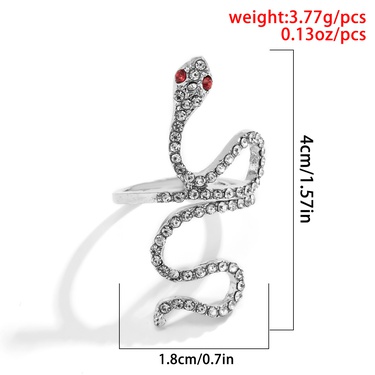 diamond snake-shaped alloy retro style ring  jewelry—5