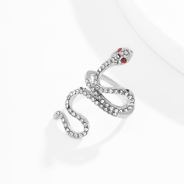 diamond snake-shaped alloy retro style ring  jewelry—6
