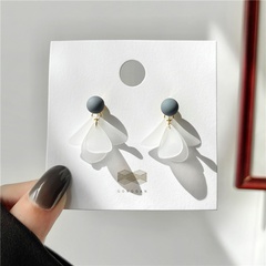 Wholesale Korean White Petal Back-Hanging Ball Stud Earrings Nihaojewelry