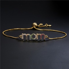 English Letter copper micro-inlaid zircon drawstring bracelet wholesale jewelry Nihaojewelry