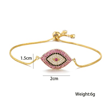 fashion devil's eye zircon geometric adjustable bracelet  jewelry—3