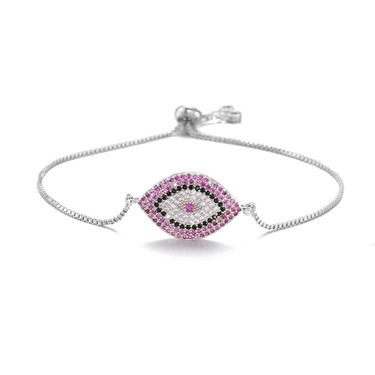fashion devil's eye zircon geometric adjustable bracelet  jewelry—4