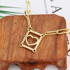 INS Europe and America Cross Border Heart-Shaped Square Combination Pendant Factory in Stock Gold Plated Inlaid Zirconium Fashion Ornament