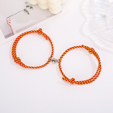 simple magnet attract couple bracelet a pair jewelry—3