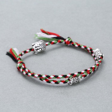 alloy Buddha head cotton rope bracelet jewelry—4