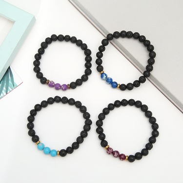 volcanic stone bead elastic line bracelet jewelry—5