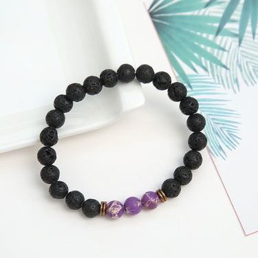 volcanic stone bead elastic line bracelet jewelry—4