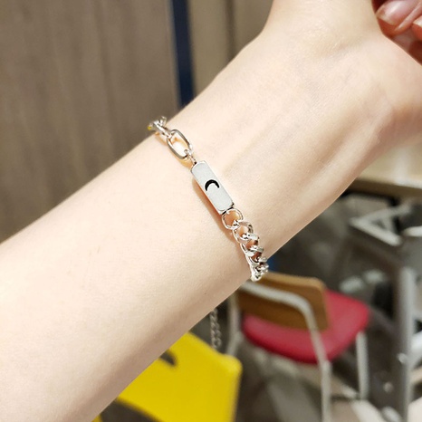 Stainless Steel Sun Moon Letter Simple Couple Bracelet A Pair Jewelry Wholesale Nihaojewelry's discount tags