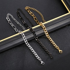 European and American New Fashion Simple Grinding Cross Stainless Steel Chain Bracelet Men and Women Jewelry Wholesale Foreign Trade Exclusive