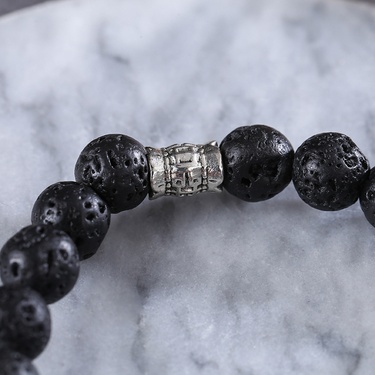 European and American Hot Natural Volcanic Rock Tigereye Emperor Beads Bracelet Men's Bracelet Ornament  Foreign Trade Exclusive—4