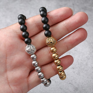 alloy lion head bead fashion bracelets jewelry—2