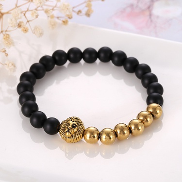 alloy lion head bead fashion bracelets jewelry—4